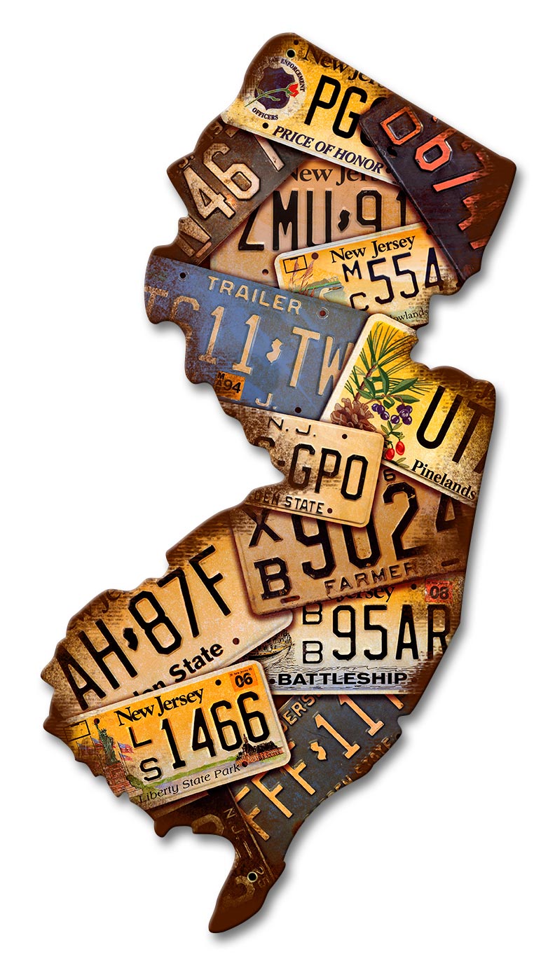 New Jersey License Plates 10 x 18