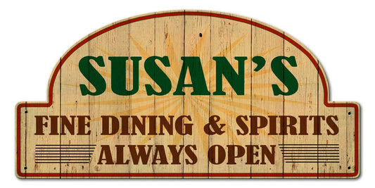Fine Dining And Spirits Personalized 30 x 15