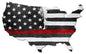 Usa Map Thin Red Line 25 x 16