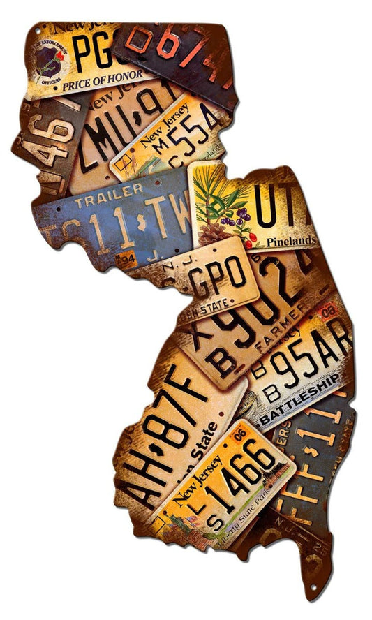 New Jersey License Plates Vintage Style Metal Sign 18 x 36