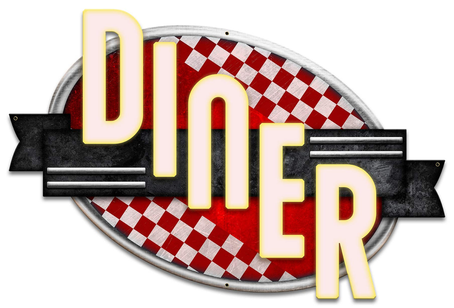 Diner Red Checkers 24 x 16