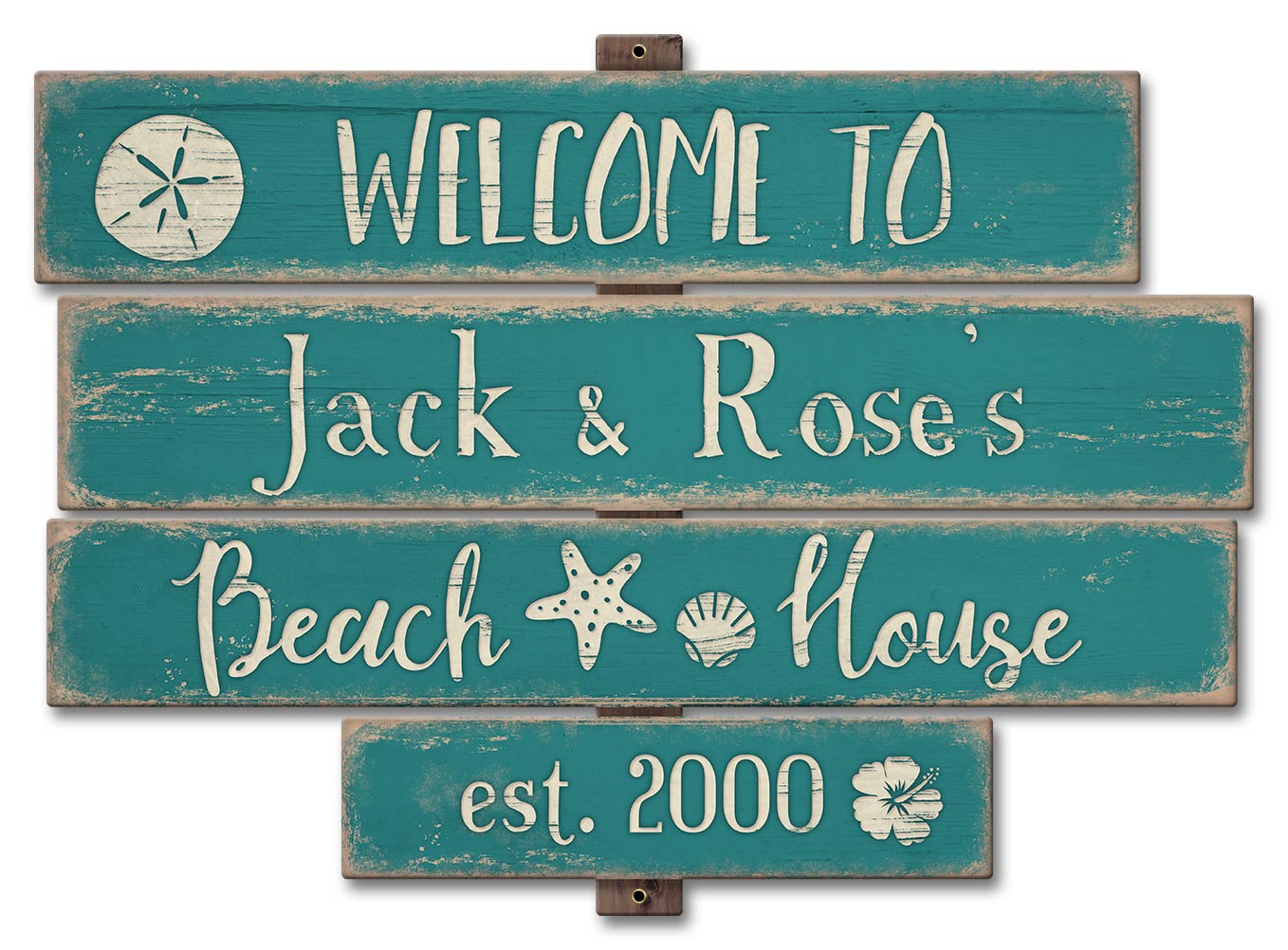 Beach House Blue Personalized 18 x 13
