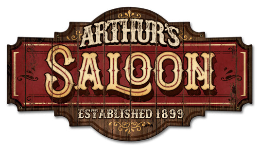 Saloon Personalized Vintage Style Metal Sign 22 x 12
