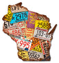 Wisconsin License Plates 16 x 17