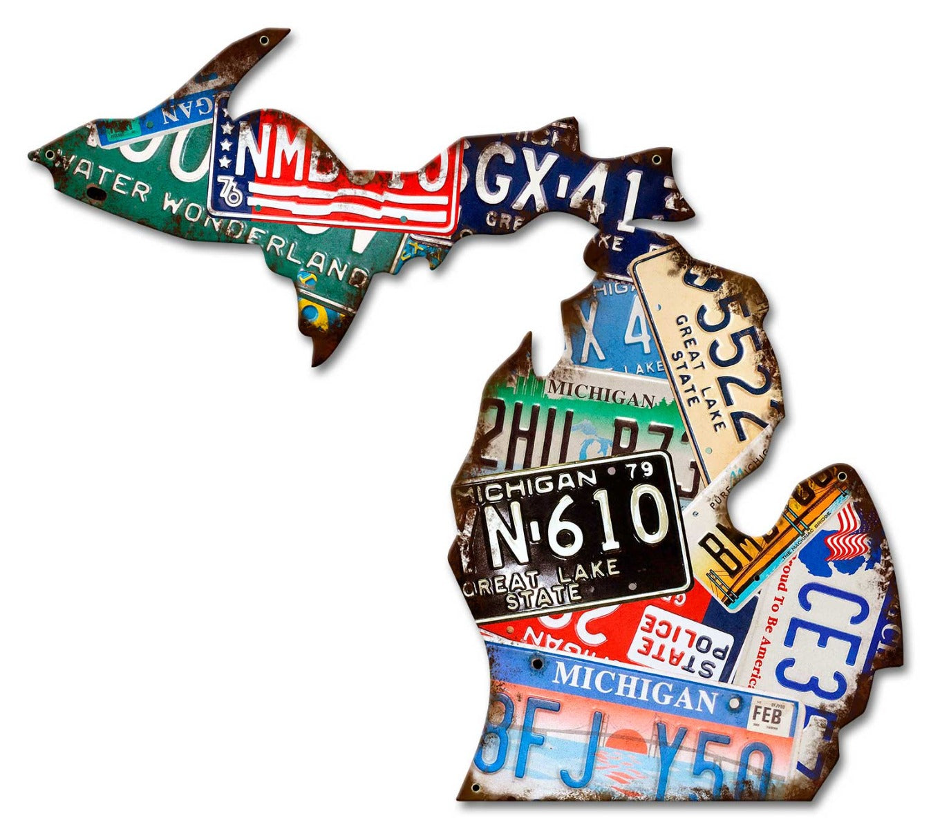 Michigan License Plates 20 x 18