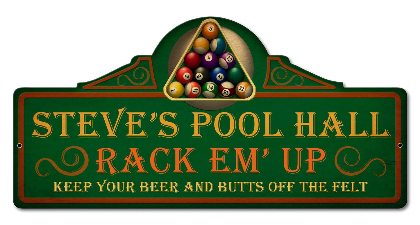 Pool Hall Personalized 26 x 13