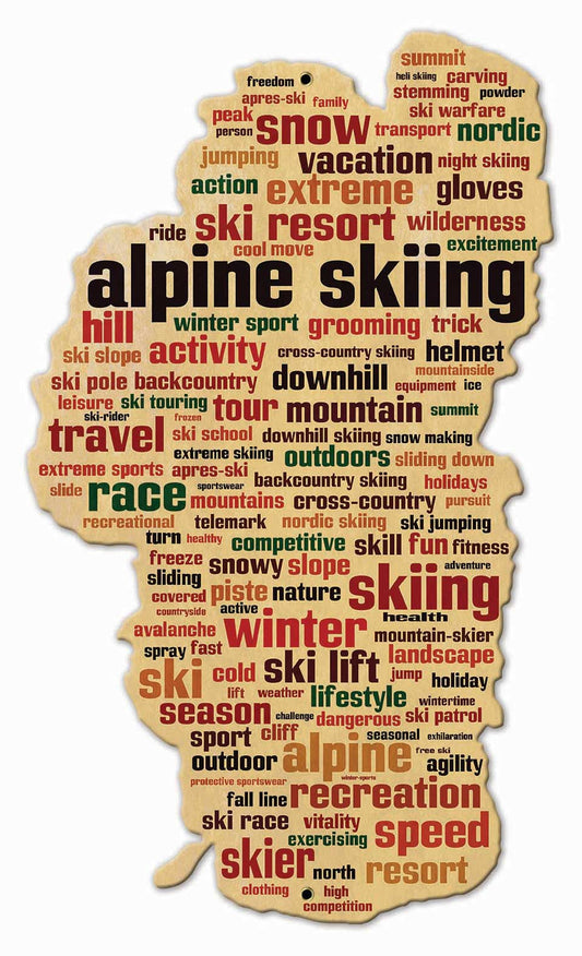 Tahoe Ski Words Vintage Style Metal Sign 13 x 22