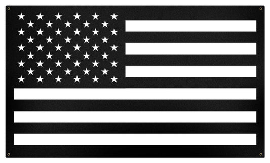 American Flag Silhouette Vintage Style Metal Sign 24 x 14