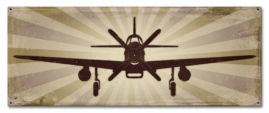 P51 Mustang Vintage Style Metal Sign 24 x 10