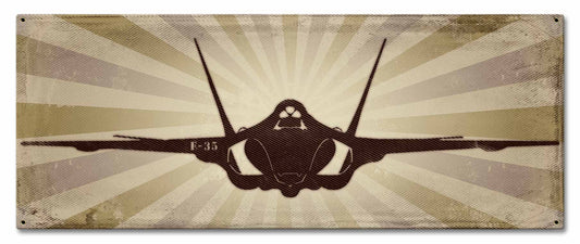 F35 Vintage Style Metal Sign 24 x 10