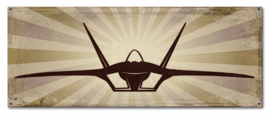 F22 Vintage Style Metal Sign 24 x 10