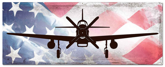 P51 Mustang Vintage Style Metal Sign 48 x 19