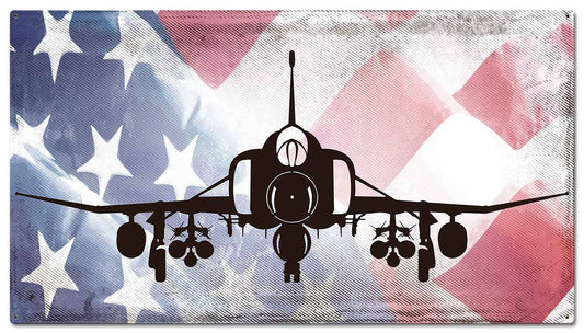 Phantom American Flag Vintage Style Metal Sign 36 x 20