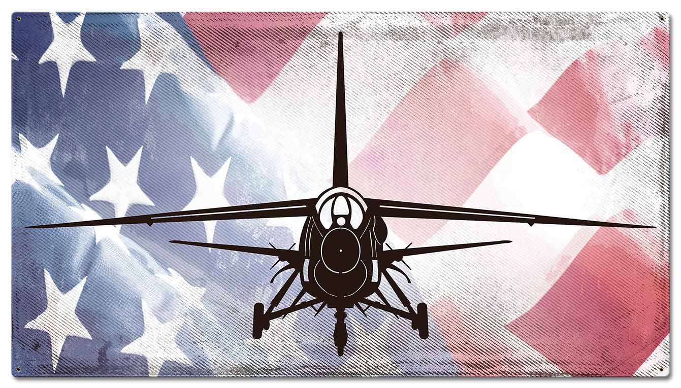 F-8J Crusader American Flag 36 x 20