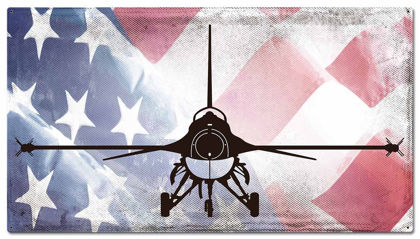 F-16 American Flag 36 x 20