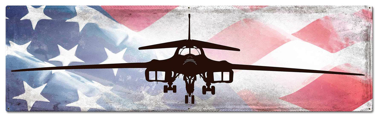 B1B Bomber American Flag 48 x 14