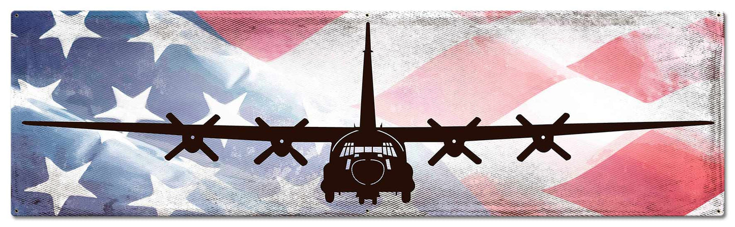 C-130 American Flag 48 x 14