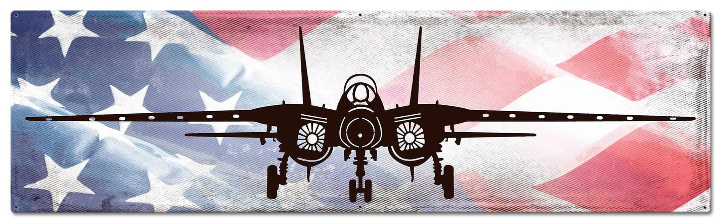 F14 Tomcat American Flag 48 x 14