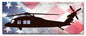 H-60 Helicopter American Flag 24 x 10