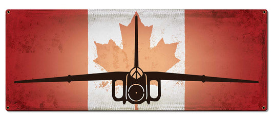 Avro Arrow Canadian Flag Vintage Style Metal Sign 24 x 10
