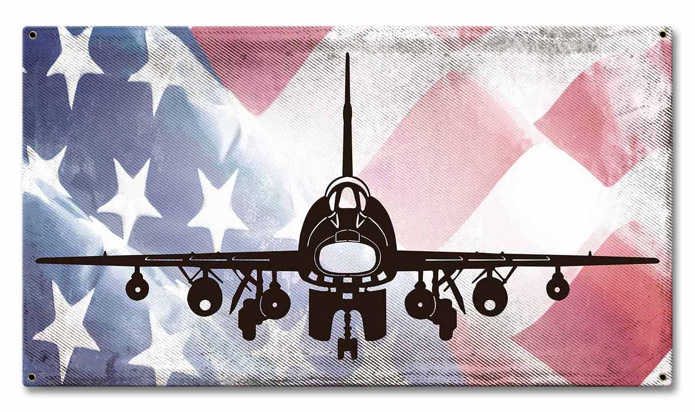 Super Sabre American Flag 18 x 10