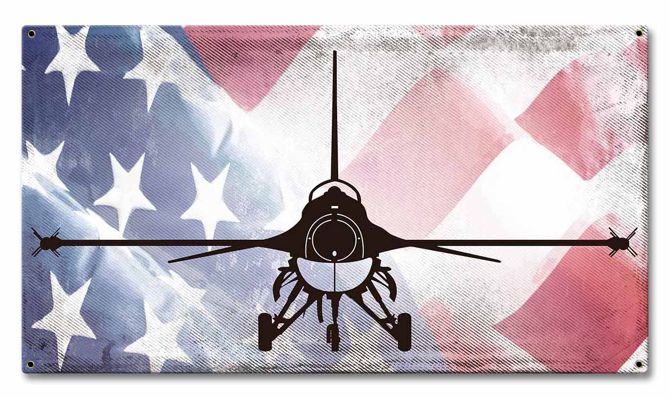F-16 American Flag 18 x 10
