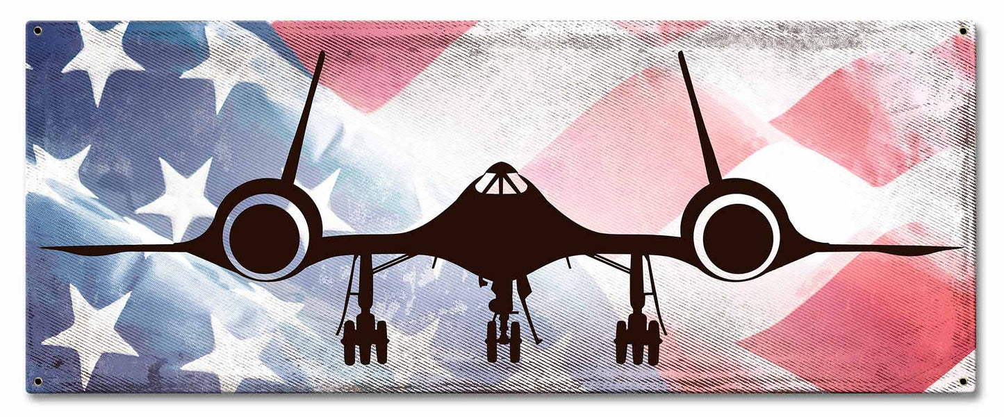 Planes Sr-71 American Flag 24 x 10