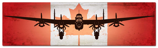 Planes Lancaster Canadian Flag Vintage Style Metal Sign 48 x 14