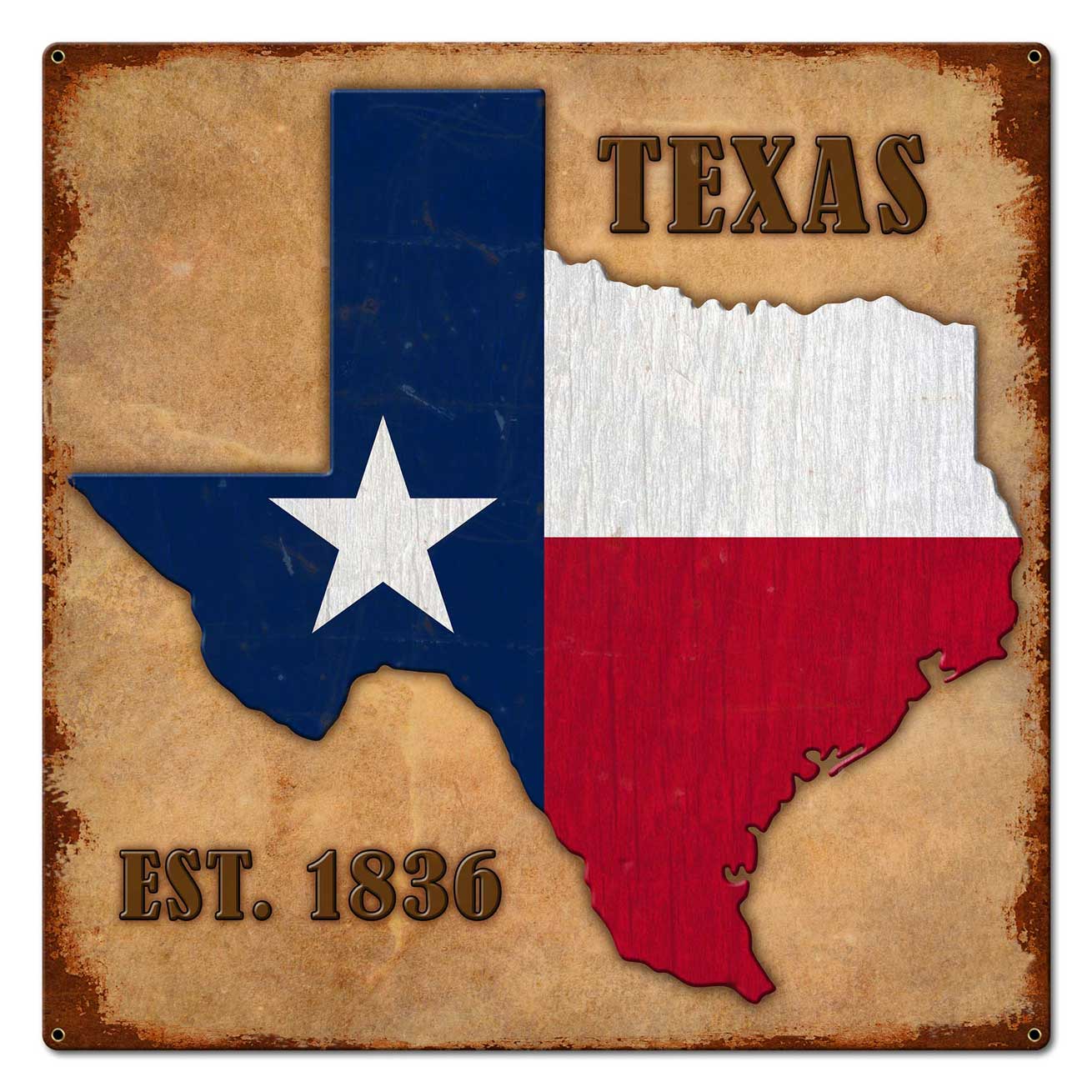 Texas Est. 1836 24 x 24
