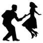 Swing Dancers Silhouette 17 x 17
