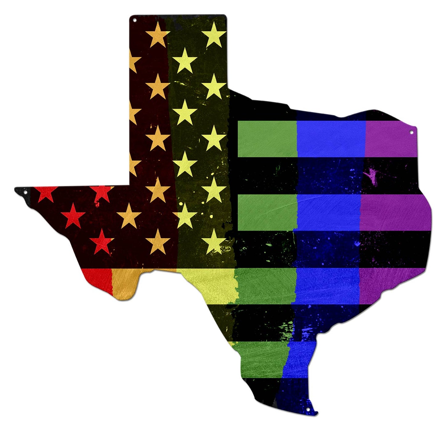 Texas Rainbow American Flag 19 x 19