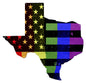 Texas Rainbow American Flag 19 x 19