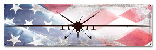 Planes Mq-9 Reaper Vintage Style Metal Sign 24 x 7