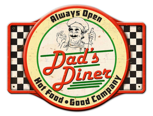 Dad'S Diner Vintage Style Metal Sign 24 x 18