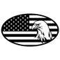 Flag Eagle Oval Silhouette 28 X 16