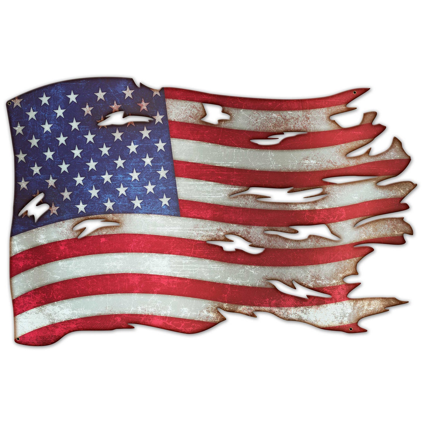 Tattered American Flag 42 X 28