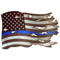 Blue Line Tattered Flag 24 x 16