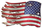 Tattered American Flag Reverse 24 x 16