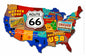 Route 66 Usa Map 18 x 12