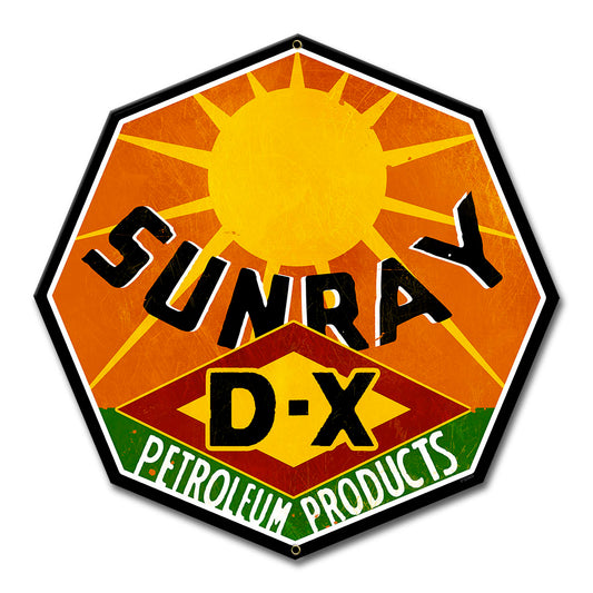 Sunray Octagon Vintage Style Metal Sign 12 x 12