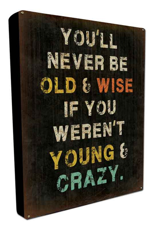 Wise Young Vintage Style Metal Sign 16 x 24