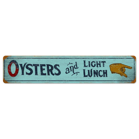 Oyster Lunch Vintage Style Metal Sign 28 x 6
