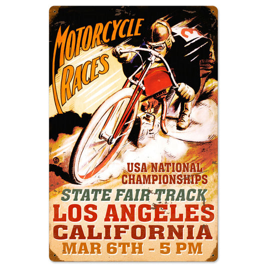 La Motorcycle Races 16 x 24