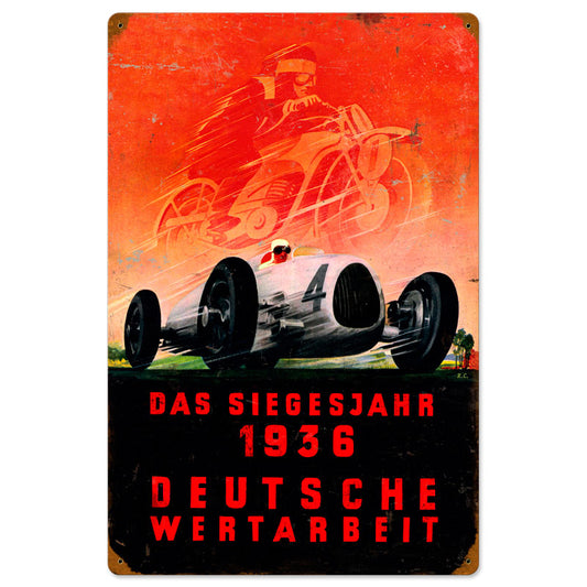 Deutsche Races Vintage Style Metal Sign 16 x 24