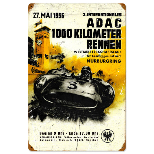 Adac Vintage Style Metal Sign 16 x 24