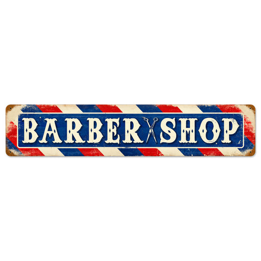 Barber Shop Vintage Style Metal Sign 28 x 6