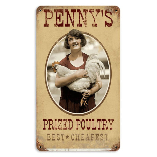 Penny'S Pultry Vintage Style Metal Sign 8 x 14