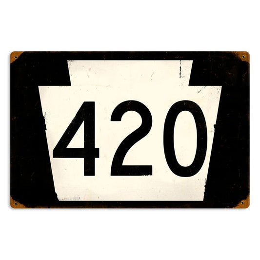 Route 420 Vintage Style Metal Sign 18 x 12