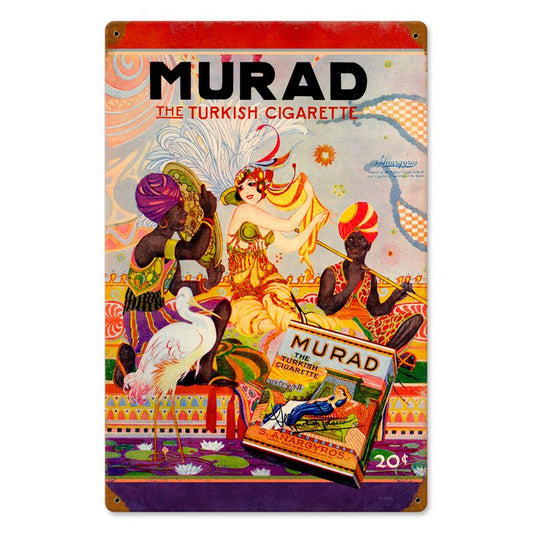 Murad Gigarettes Vintage Style Metal Sign 12 x 18