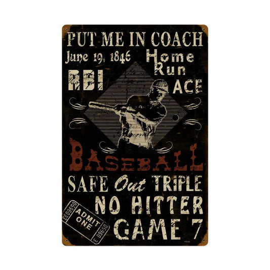 Baseball Vintage Style Metal Sign 16 x 24
